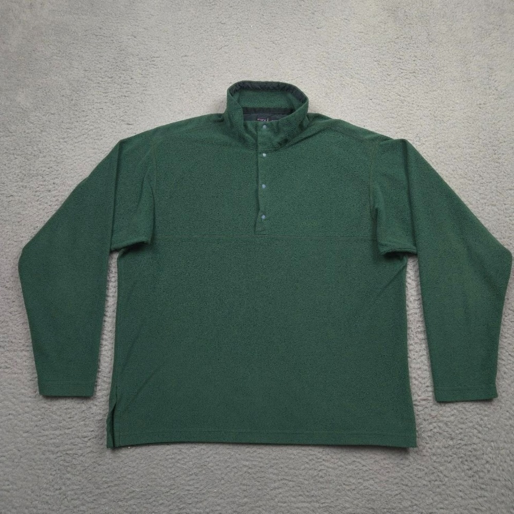 Vintage Patagonia Fleece Pullover Mens M Green Made USA Snap Outdoor Jacket